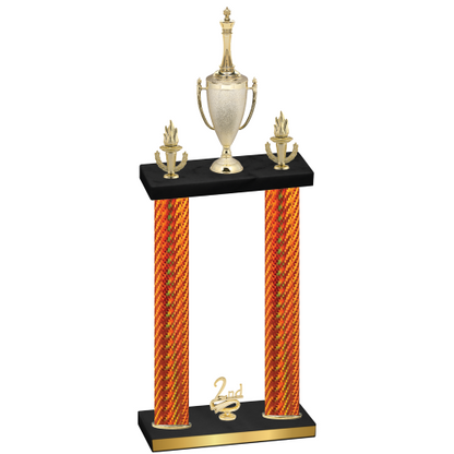 Double Orange Carbon Fiber Second Place Chess Trophy