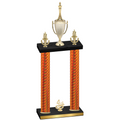 Double Orange Carbon Fiber Fourth Place Chess Trophy