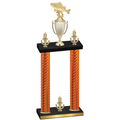 Double Orange Carbon Fiber Victory Fishing Trophy