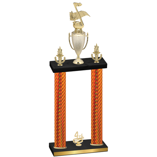 Double Orange Carbon Fiber Fourth Place Music Trophy
