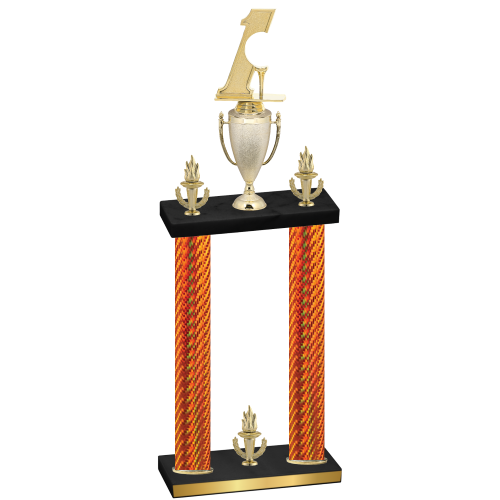 Double Orange Carbon Fiber Victory Golf Trophy