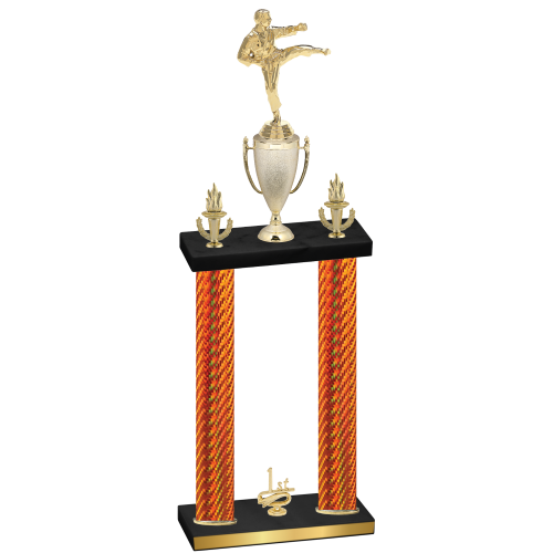 Double Orange Carbon Fiber First Place Karate Trophy