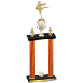 Double Orange Carbon Fiber Fourth Place Karate Trophy