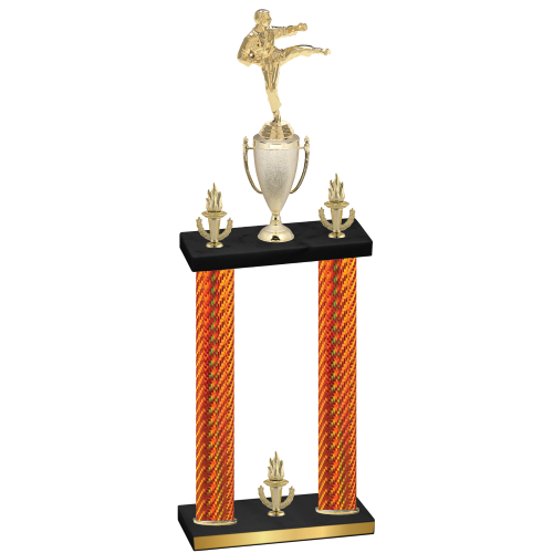 Double Orange Carbon Fiber Victory Karate Trophy