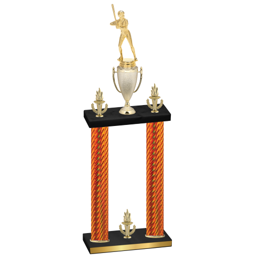 Double Orange Carbon Fiber Victory Softball Trophy