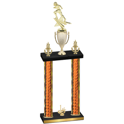 Double Orange Glacier First Place Football Trophy
