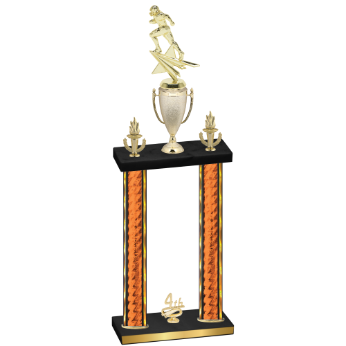 Double Orange Glacier Fourth Place Football Trophy