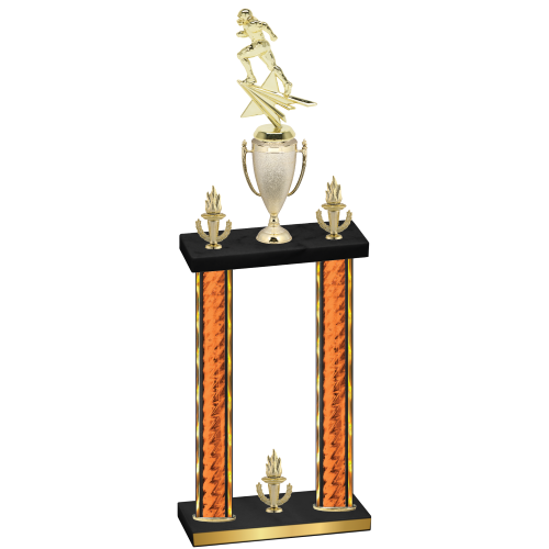 Double Orange Glacier Victory Football Trophy