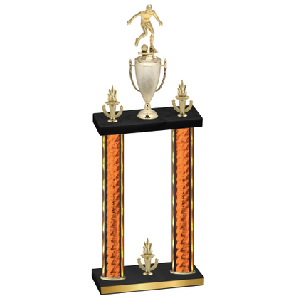 Double Orange Glacier Victory Soccer Trophy