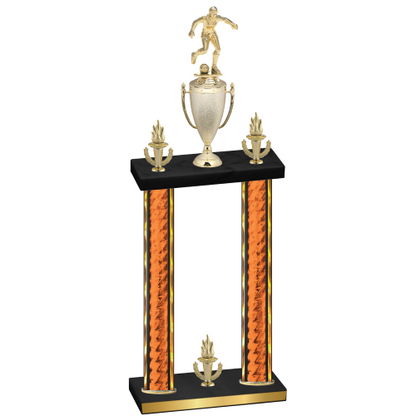 Double Orange Glacier Victory Soccer Trophy