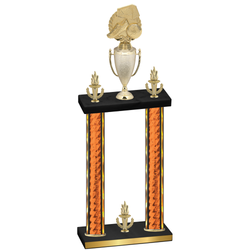 Double Orange Glacier Victory Soccer Trophy