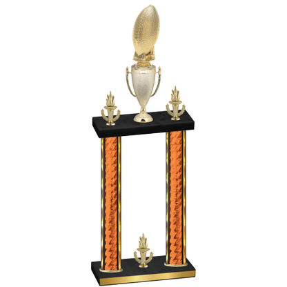 Double Orange Glacier Victory Football Trophy