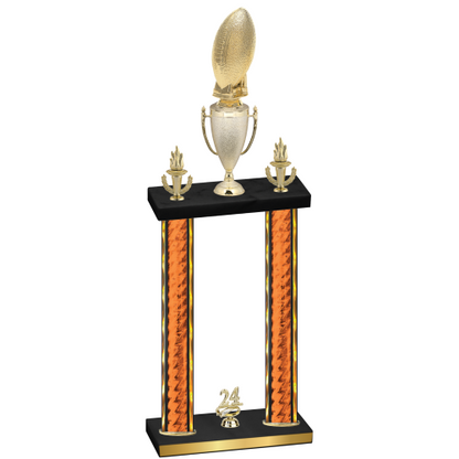 Double Orange Glacier Year Football Trophy