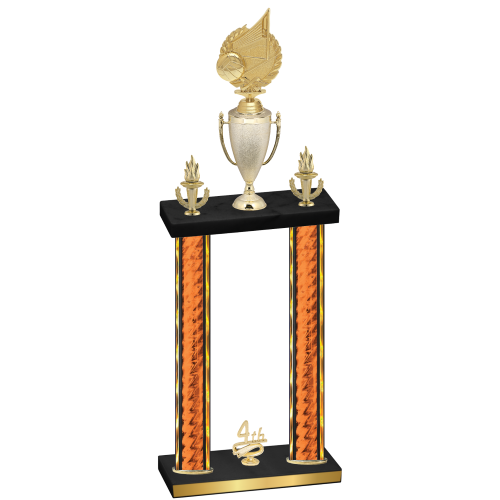 Double Orange Glacier Fourth Place Volleyball Trophy