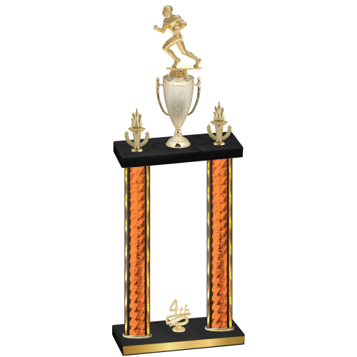 Double Orange Glacier Fourth Place Football Trophy