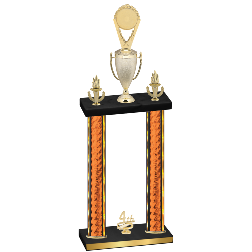 Double Orange Glacier Fourth Place Insert Trophy
