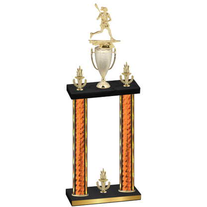Double Orange Glacier Victory Lacrosse Trophy