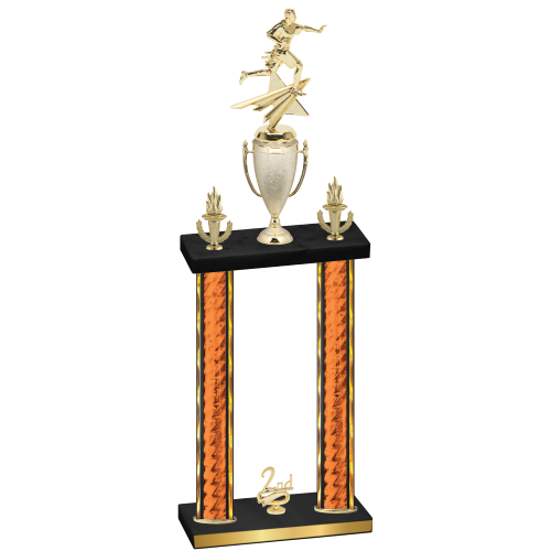 Double Orange Glacier Second Place Flag Football Trophy