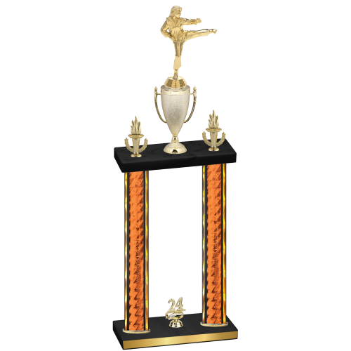 Double Orange Glacier Year Karate Trophy