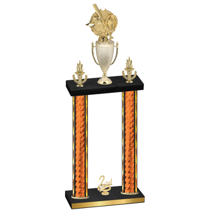 Double Orange Glacier Second Place Baseball Trophy