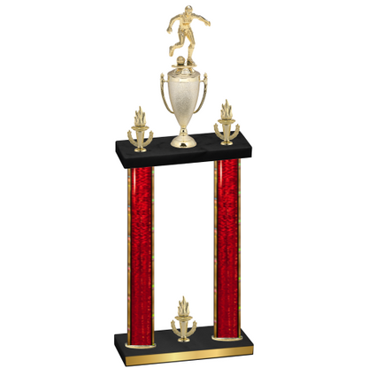 Double Red Glacier Victory Soccer Trophy