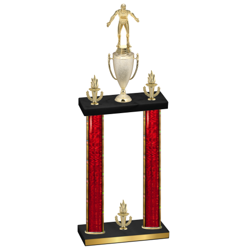 Double Red Glacier Victory Wrestling Trophy
