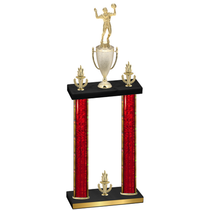 Double Red Glacier Victory Volleyball Trophy