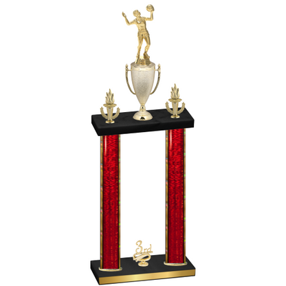 Double Red Glacier Third Place Volleyball Trophy