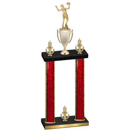 Double Red Glacier Victory Volleyball Trophy