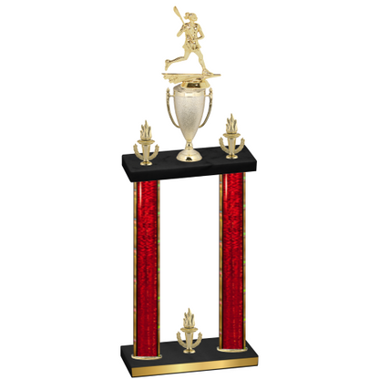 Double Red Glacier Victory Lacrosse Trophy
