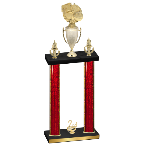 Double Red Glacier Second Place Basketball Trophy