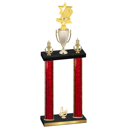 Double Red Glacier Third Place Pickleball Trophy