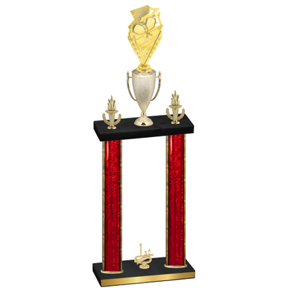 Double Red Glacier First Place Pickleball Trophy