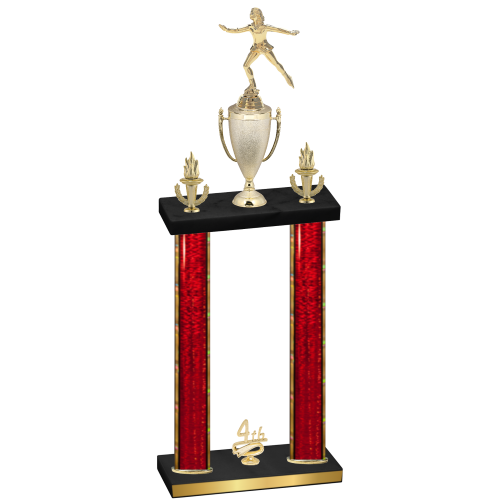 Double Red Glacier Fourth Place Skater Trophy