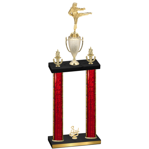 Double Red Glacier Third Place Karate Trophy