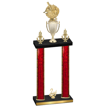 Double Red Glacier Second Place Baseball Trophy