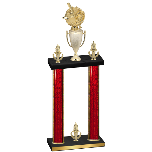 Double Red Glacier Victory Baseball Trophy