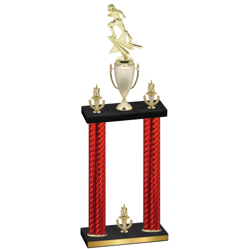 Double Red Carbon Fiber Victory Football Trophy