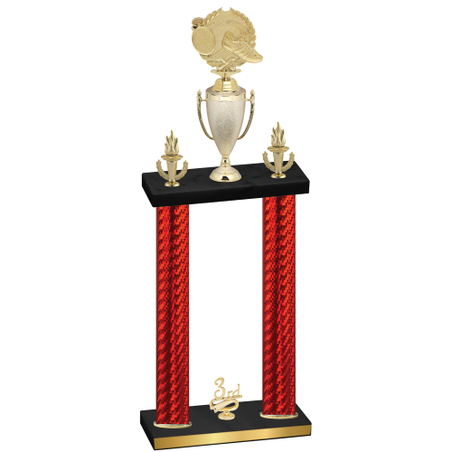 Double Red Carbon Fiber Third Place Running Trophy