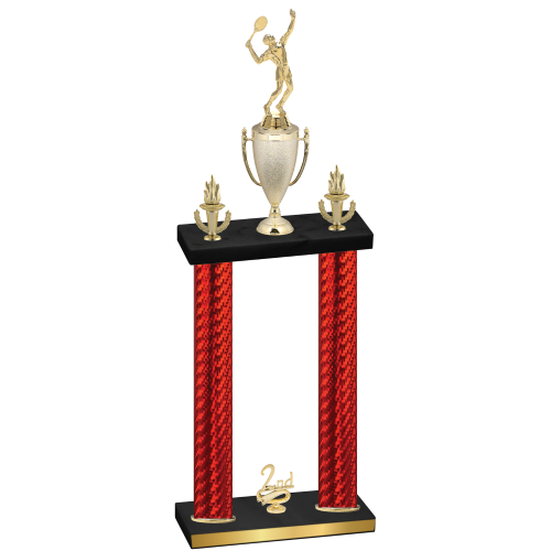 Double Red Carbon Fiber Second Place Tennis Trophy
