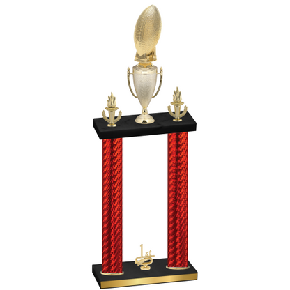 Double Red Carbon Fiber First Place Football Trophy