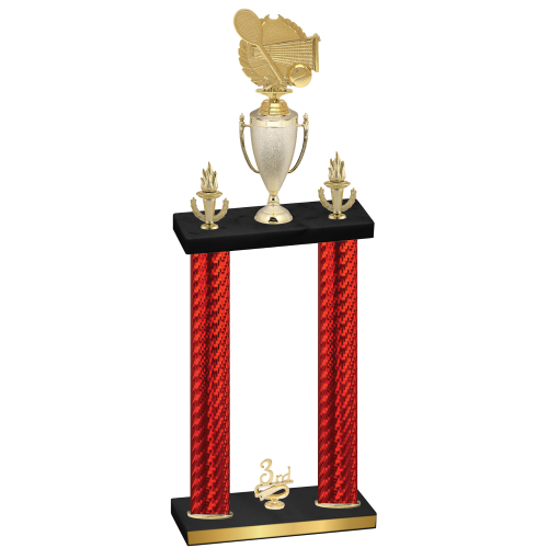 Double Red Carbon Fiber Third Place Tennis Trophy