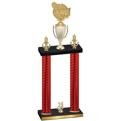 Double Red Carbon Fiber Year Tennis Trophy