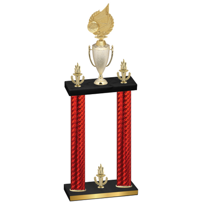 Double Red Carbon Fiber Victory Volleyball Trophy
