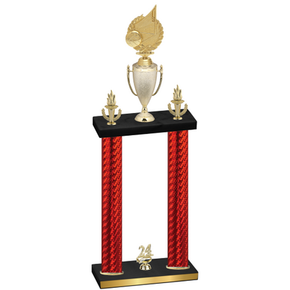 Double Red Carbon Fiber Year Volleyball Trophy
