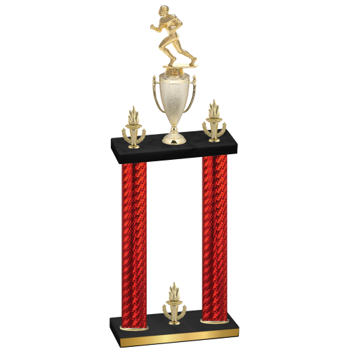 Double Red Carbon Fiber Victory Football Trophy