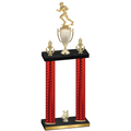 Double Red Carbon Fiber Year Football Trophy