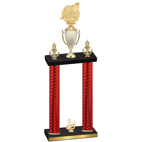Double Red Carbon Fiber Third Place Swimming Trophy