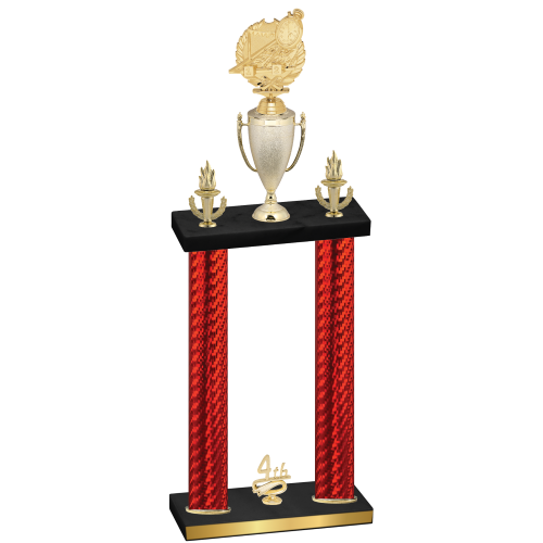 Double Red Carbon Fiber Fourth Place Swimming Trophy