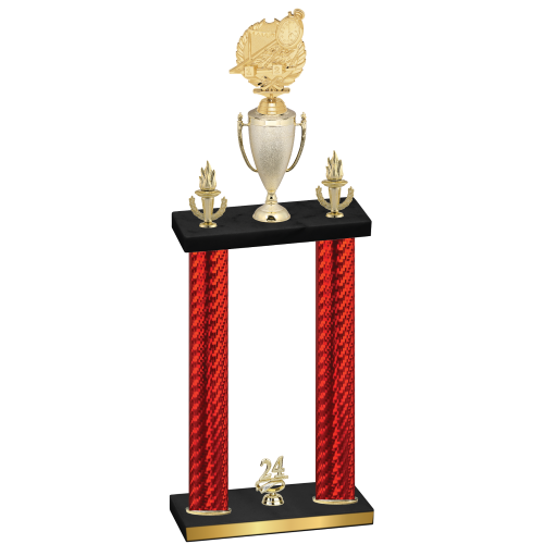 Double Red Carbon Fiber Year Swimming Trophy